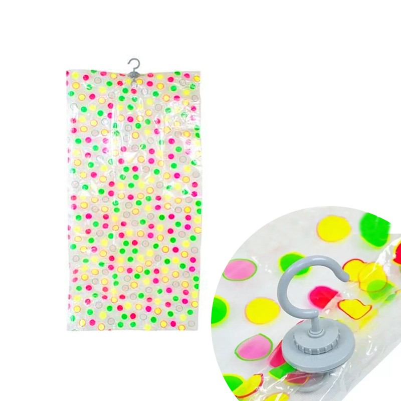 Sac pentru vidat 70x105cm, carlig suspendare, model buline colorate, pentru textile - imagine 5